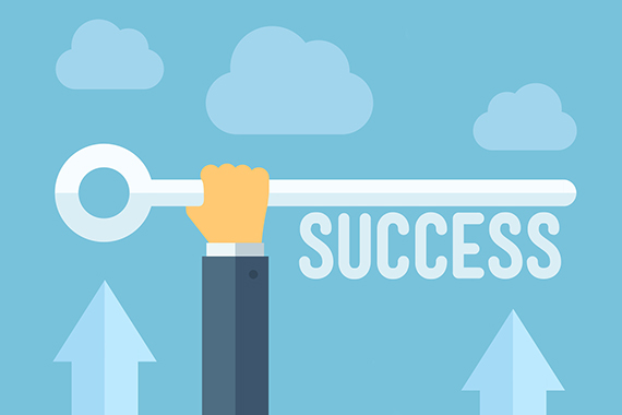 The key to success illustration concept